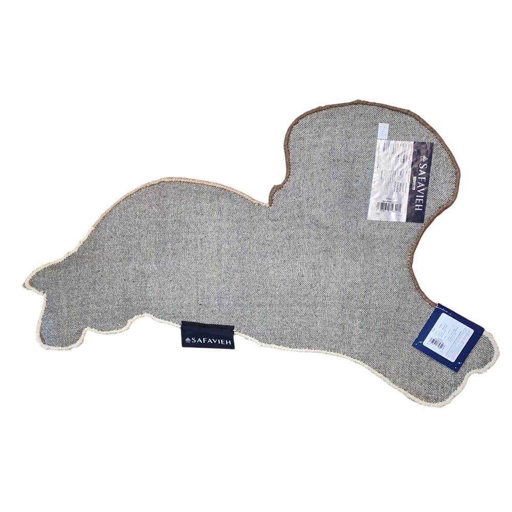 Safavieh Dog Rug 2’3”x3’9”Handmade Wool Pile Gold Beige Puppy Labrador Novelty - Picture 2 of 7